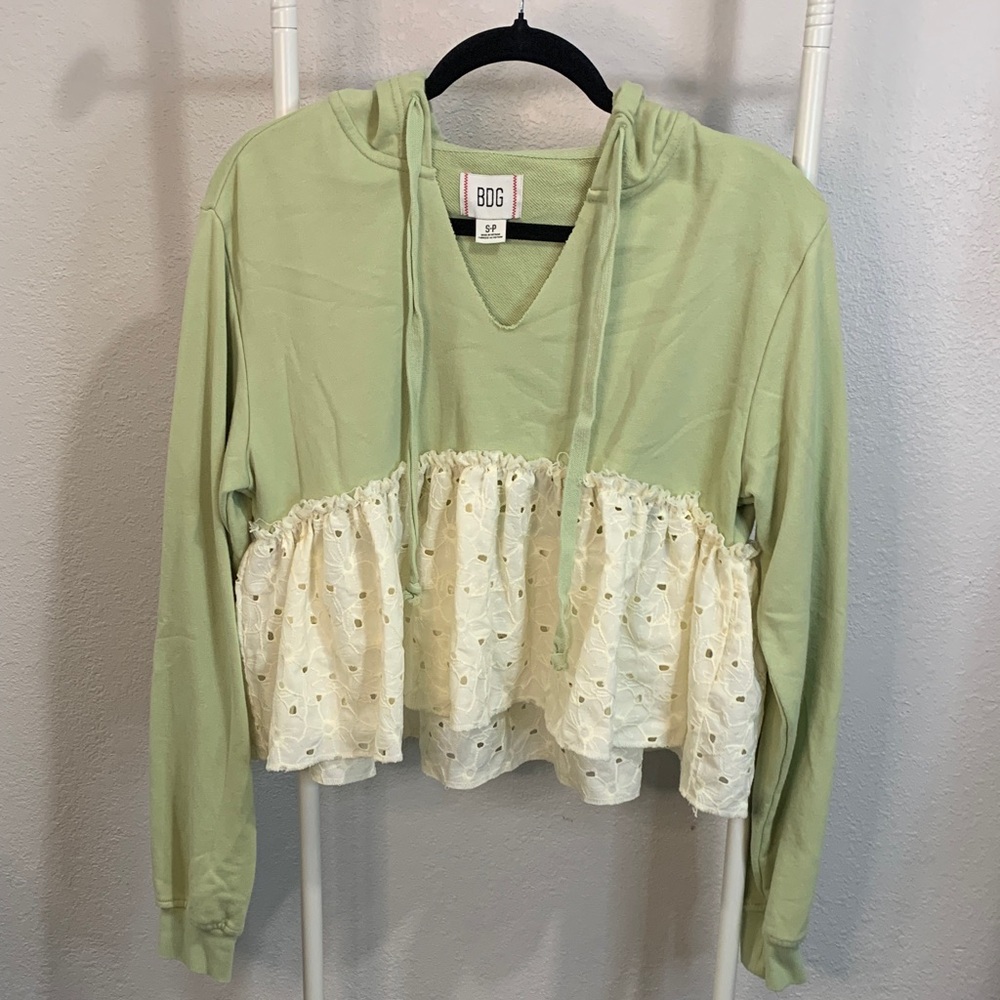 BDG‎ Sage and Ivory Lace Hoodie